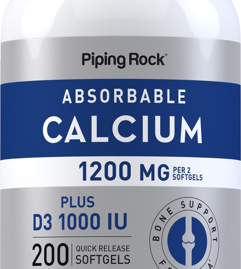 Absorbable Calcium Softgels 1200 mg Plus D3 1000 IU (per serving), 200 Quick Release Softgels