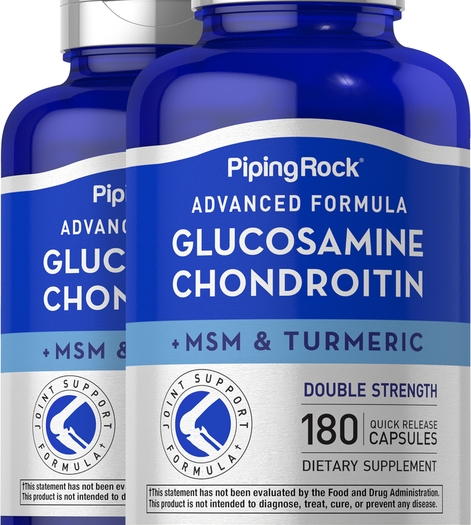 Advanced Double Strength Glucosamine Chondroitin MSM Plus Turmeric, 180 Quick Release Capsules