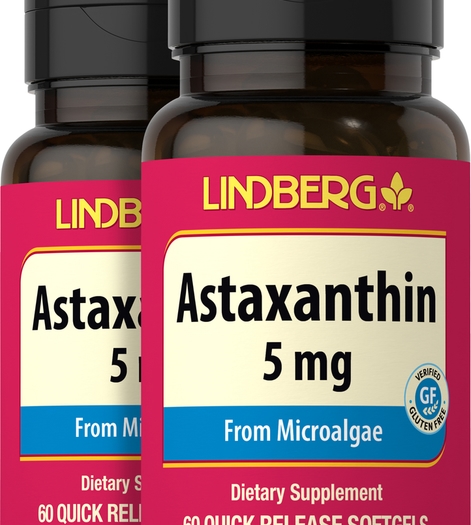 Astaxanthin 5 mg, 60 Softgels x 2 Bottles