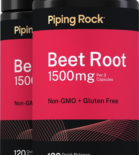 Beet Root 1,500 mg (per serving), 120 Capsules x 2 Bottles
