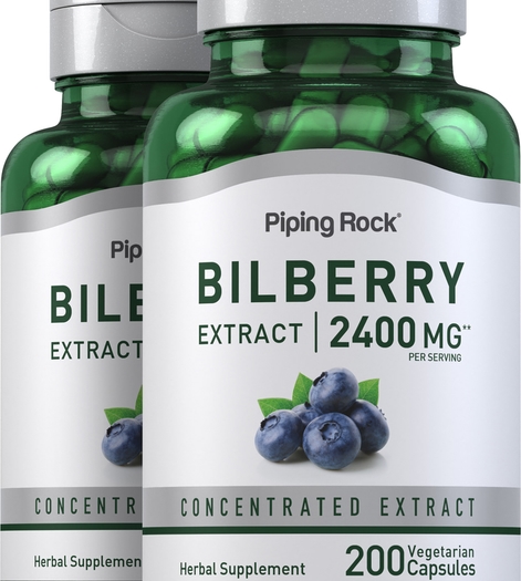 Bilberry Extract, 2400 mg (per serving), 200 Vegetarian Capsules
