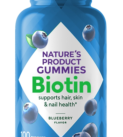 Biotin 5000 mcg Gummies (Per Serving) Blueberry, 100 Gummies