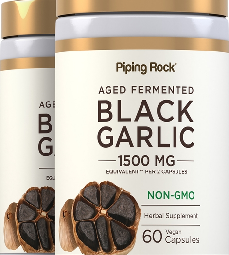 Black Garlic, 1500 mg (per serving), 60 Vegan Capsules, 2  Bottles