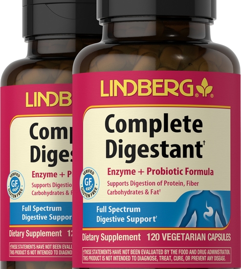 Complete Digestant Multi Enzyme + Probiotic, 120 Vegetarian Capsules, 2  Bottles
