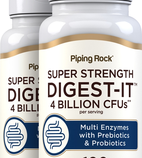 Digest-IT Multi Enzymes Super Strength with Probiotics, 100 Capsules, 2  Bottles