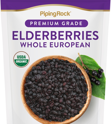 Buy Organic ElderBerries Whole European 1 lb (454 g) Bag