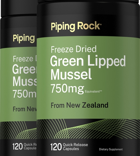 Green Lipped Mussel Freeze Dried from New Zealand, 750 mg, 2 x 120 Capsules