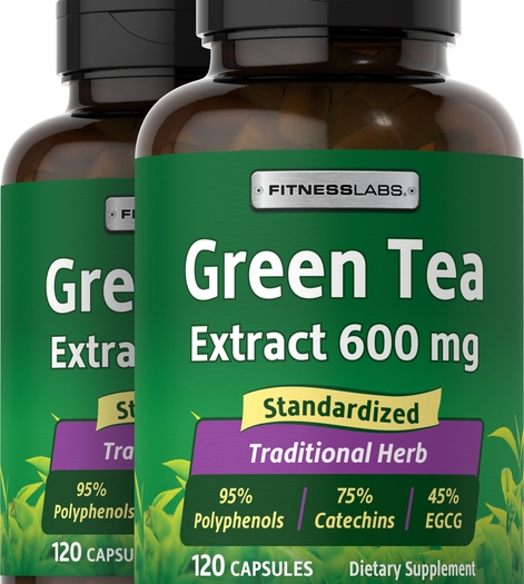 Green Tea Standardized Extract 600 mg, 120 Caps x 2 Bottles