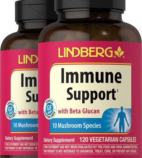 Immune Support with Beta Glucan, 120 Vegetarian Capsules, 2  Bottles