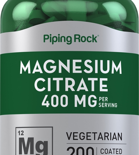 Magnesium Citrate, 400 mg (per serving), 200 Coated Caplets