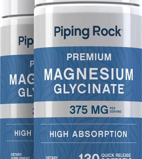 Magnesium Glycinate, 375 mg (per serving), 130 Quick Release Softgels