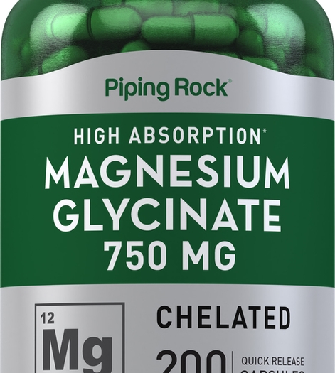Magnesium Glycinate, 750 mg, 200 Quick Release Capsules