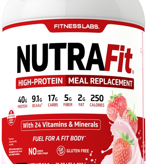 Meal Replacement Shake NutraFit (Strawberry Swirl), 2.28 Lbs (1.035 kg) Bottle