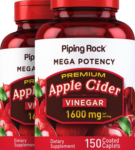 Mega Potency Apple Cider Vinegar, 1600 mg (per serving), 150 Coated Caplets