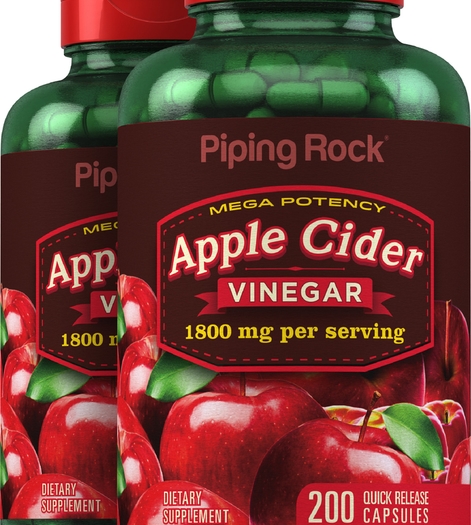 Mega Potency Apple Cider Vinegar, 1800 mg (per serving), 200 Quick Release Capsules, 2  Bottles
