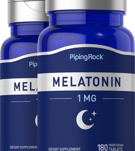 Melatonin 1 mg, 180 Tablets x 2 Bottles