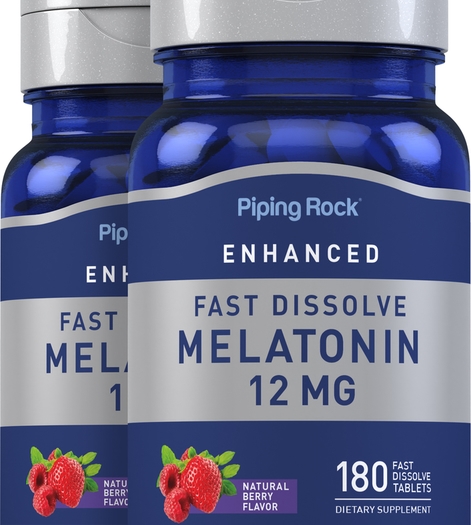 Melatonin 12 mg Fast Dissolve 180 Tablets x 2 Bottles