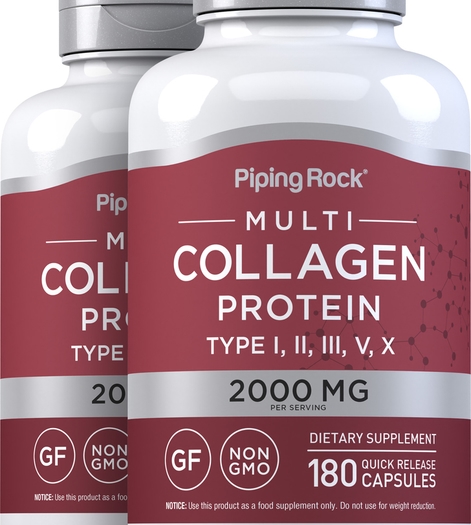 Multi Collagen Protein (Types I, II, III, V, X), 2000 mg (per serving), 180 Quick Release Capsules