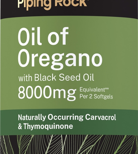 Oil of Oregano with Black Seed Oil, 8000 mg (per serving), 120 Quick Release Softgels