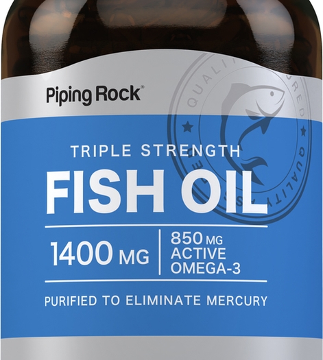Triple Strength Omega-3 Fish Oil 1400 mg (850 mg Active Omega-3), 190 Quick Release Softgels