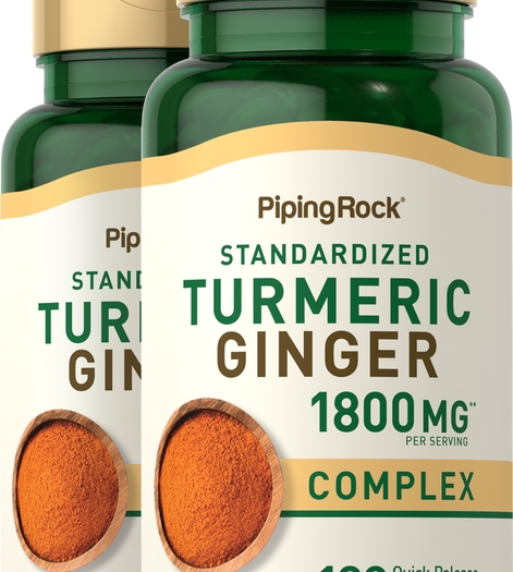 Turmeric Ginger Complex Standardized, 1800 mg (per serving), 120 Softgels x 2 Bottles