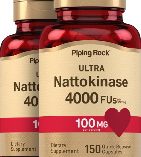 Ultra Nattokinase 4000 FU, 100 mg (per serving), 150 Quick Release Capsules, 2  Bottles