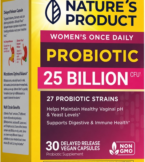 Women's Care Probiotic , 25 Billion CFU, 30 Delayed Release Vegan Caps