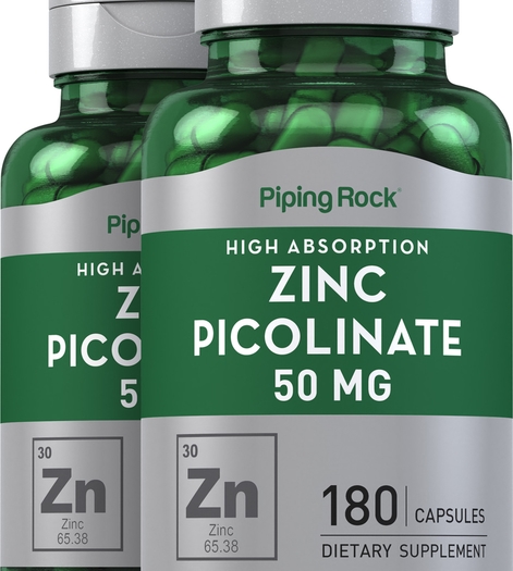 Zinc Picolinate 50 mg 2 Bottles x 180 Capsules