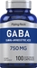 GABA Amino Acid 750 mg  (Gamma-Aminobutyric Acid) 100 Capsules