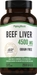 GrassFed Beef Liver 4500 mg per serving , 4500 mg, 250 Quick Release Capsules
